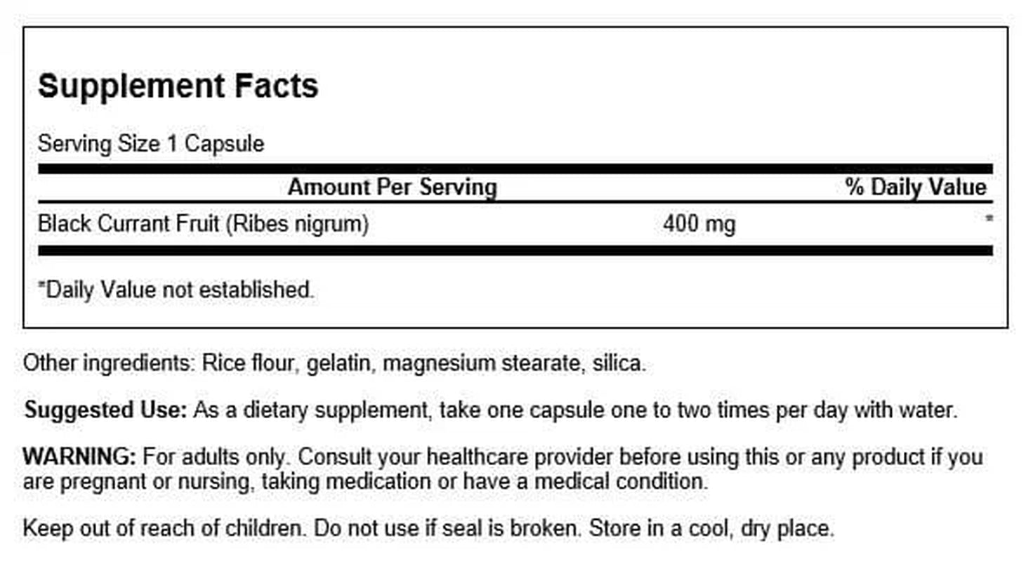 Full Spectrum Black Currant 400 Mg 60 Capsules