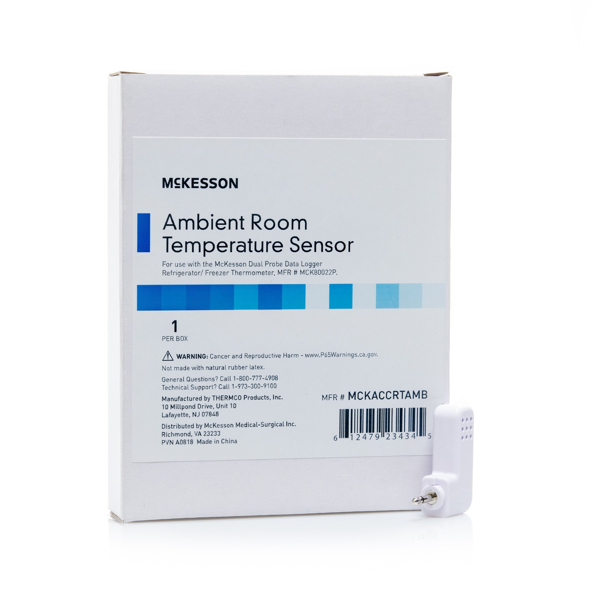 McKesson Ambient Room Temperature Sensor Temperature Range: 32 122ºF (0 50ºC) For use with the McKesson Dual Probe Data Logger Refrigerator/ Freezer Thermometer, MFR # MCK80022P
