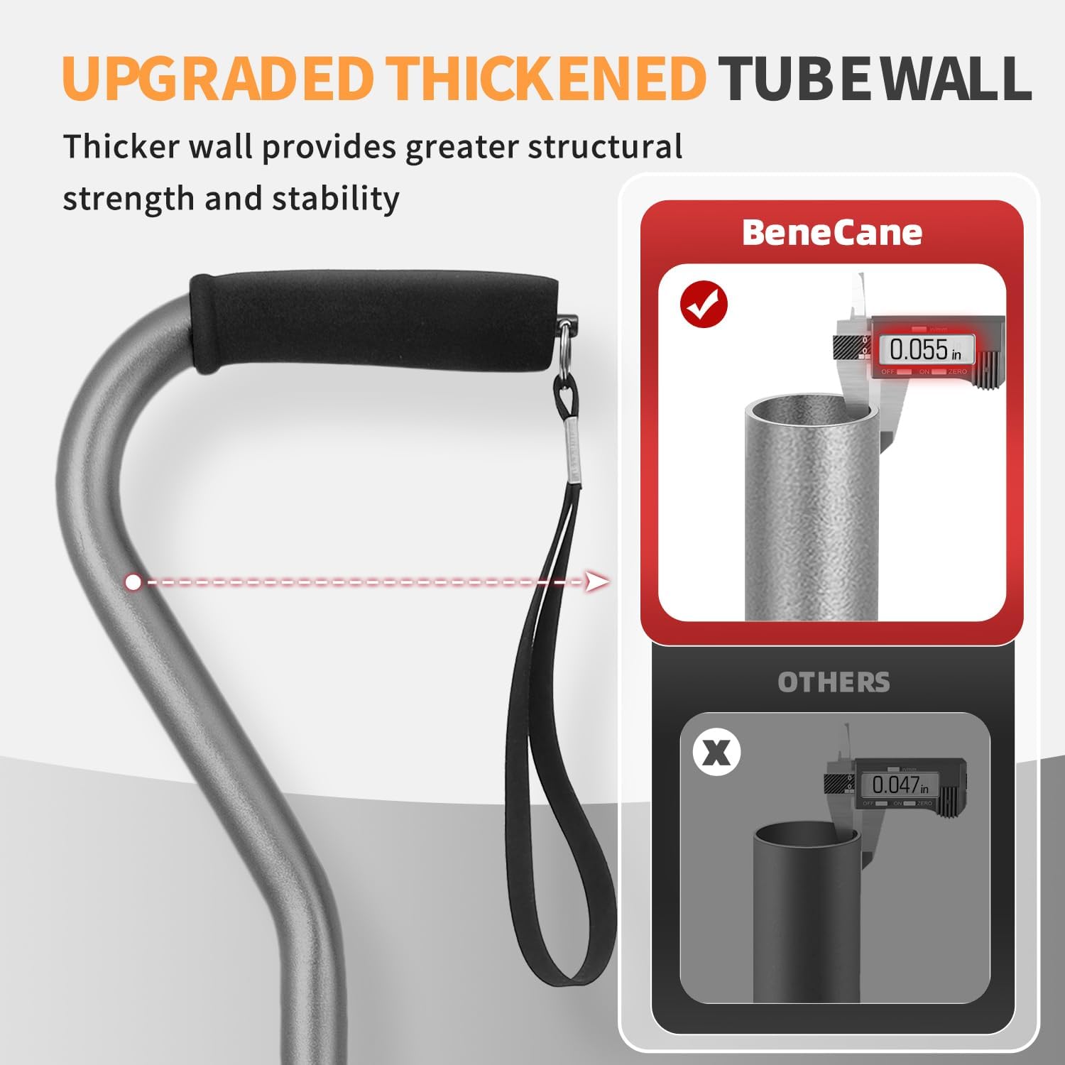 walking cane for men women adjustable cane with offset soft cushioned handle portable lightweight sturdy mobility walker aid for elderly seniors collapsible cane 1