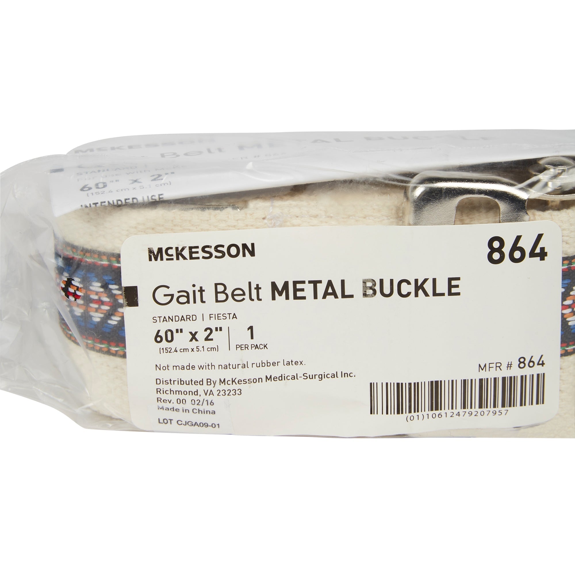 gait belt mckesson 60 inch length fiesta design packaging type each