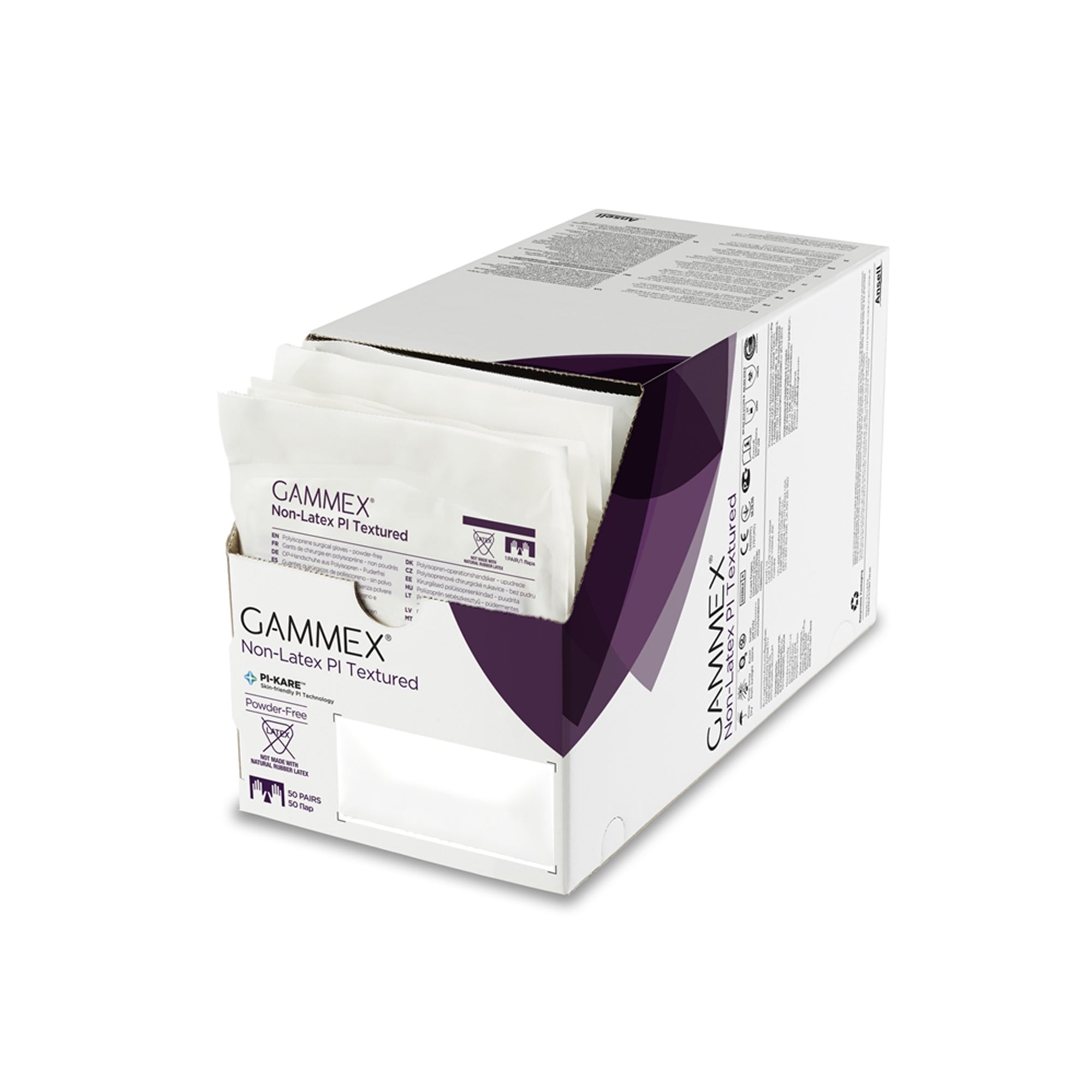 gammex non latex pi textured polyisoprene surgical glove size 8 5 white gammex non latex pi textured surgical glove mk890681bx