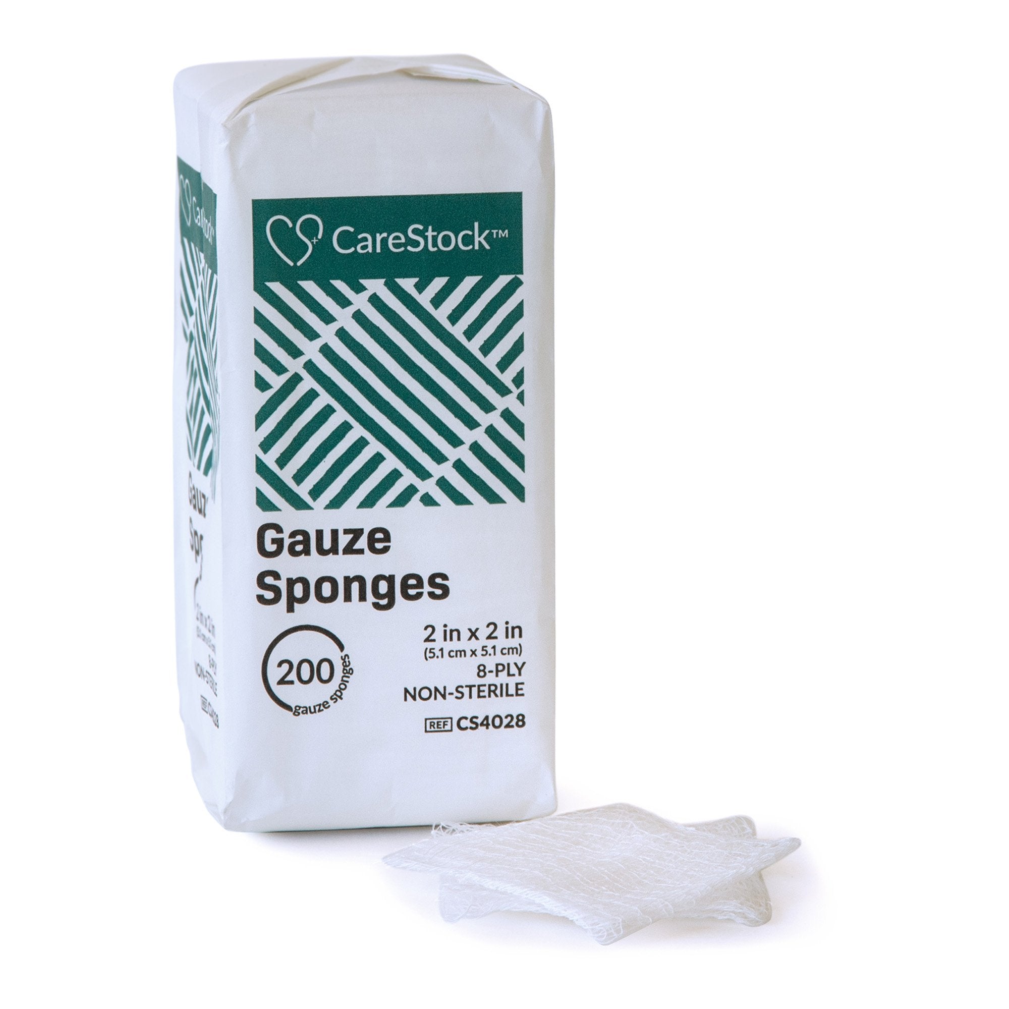 Gauze Sponge CareStock 2 X 2 Inch 8 Ply NonSterile 200 per Pack
