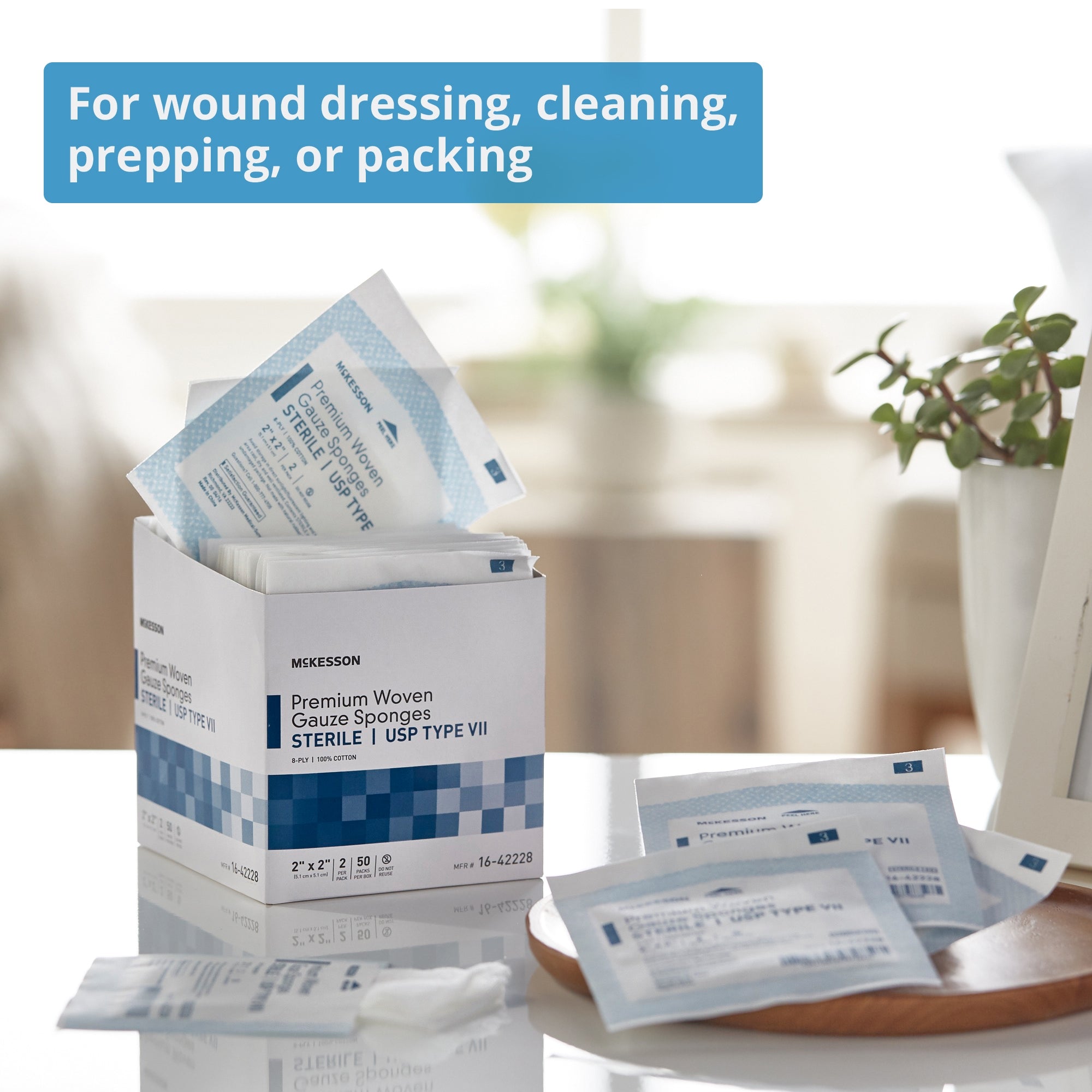 gauze sponge mckesson 2 x 2 inch 8 ply sterile 2 per pack