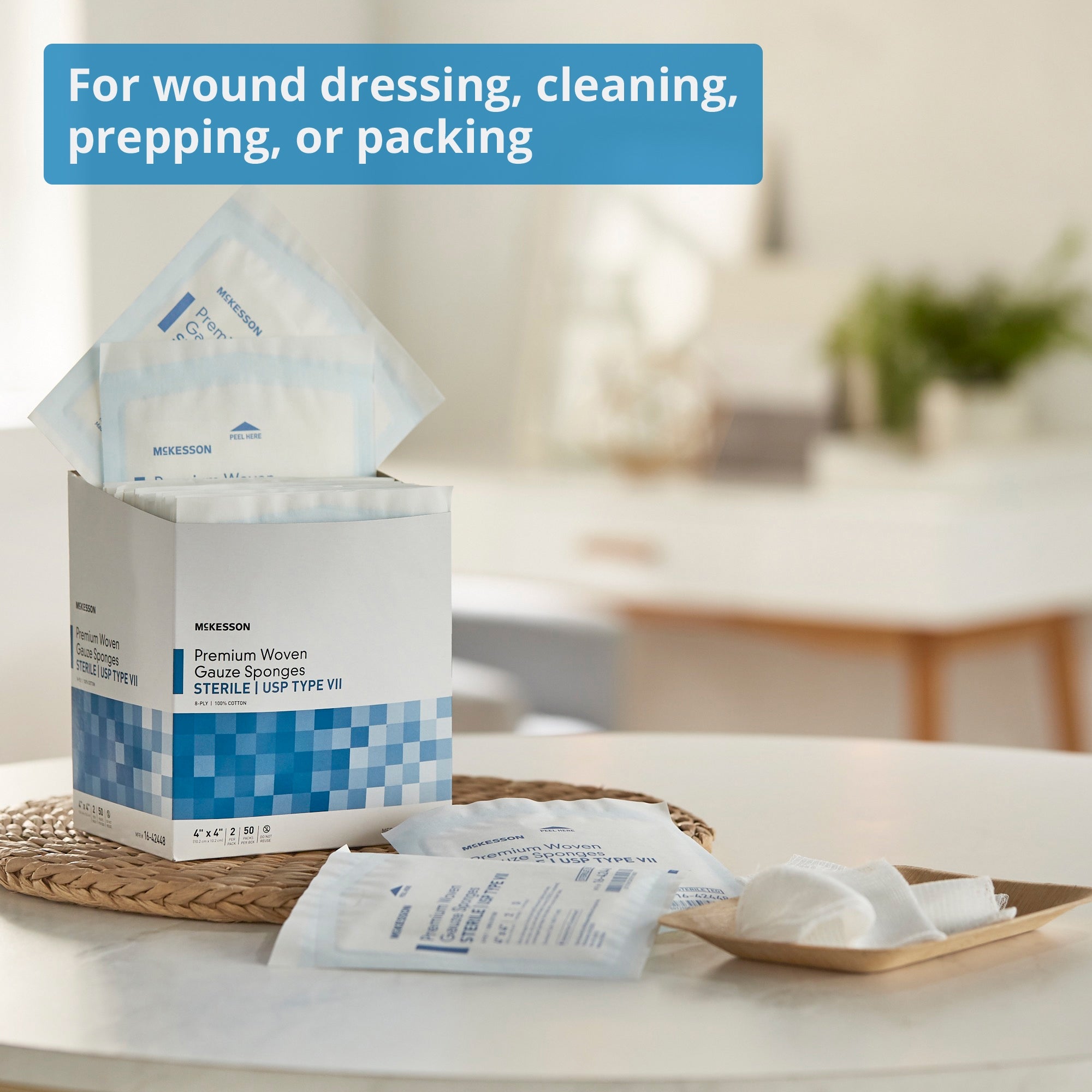 gauze sponge mckesson 4 x 4 inch 8 ply sterile 2 per pack packaging type box