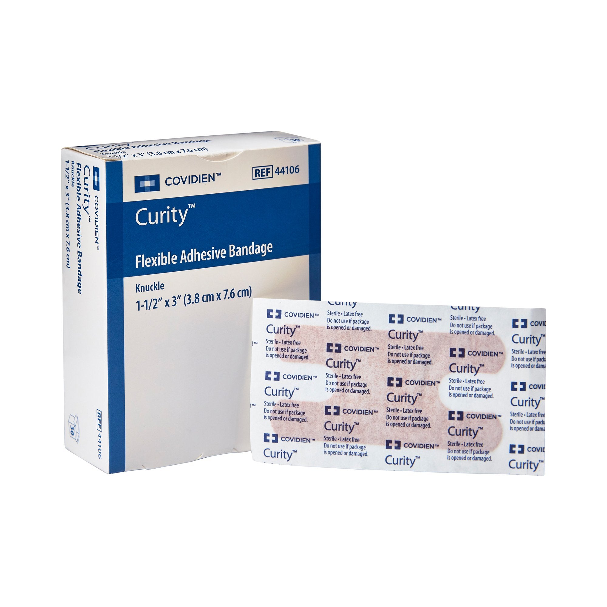 Adhesive Strip Curity 1-1/2 X 3 Inch Fabric Knuckle Tan Sterile