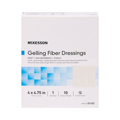 Gelling Fiber Wound Dressing McKesson 4 X 4 3/4 Inch Rectangle Sterile