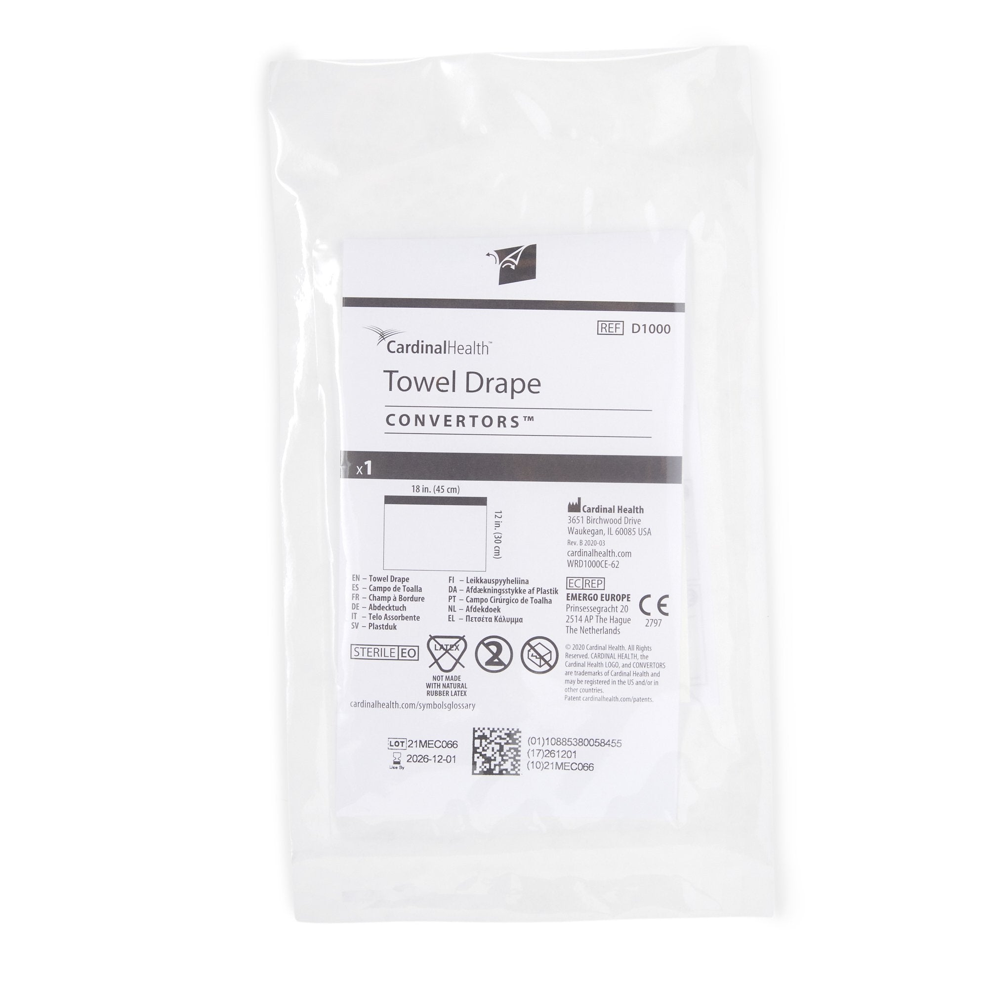 General Purpose Drape Towel Drape 18 W X 12 L Inch Sterile