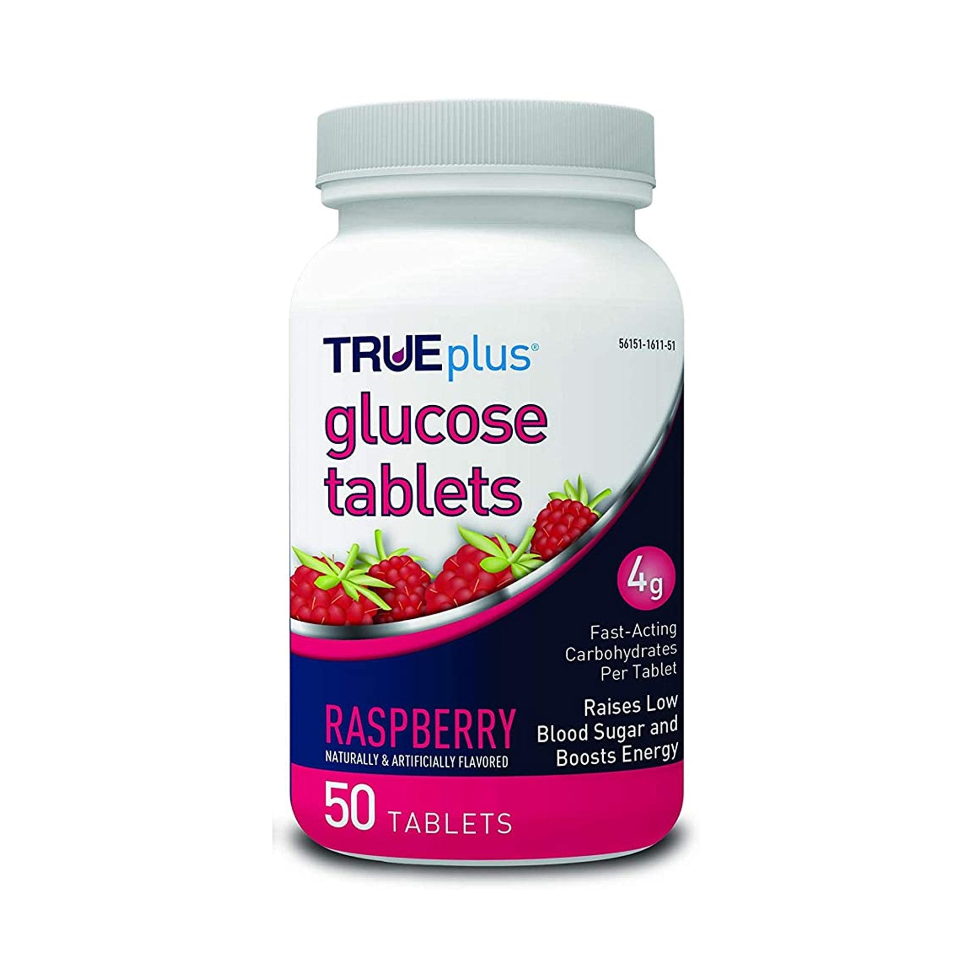 Glucose Supplement TRUEplus 50 per Bottle Chewable Tablet Raspberry Flavor