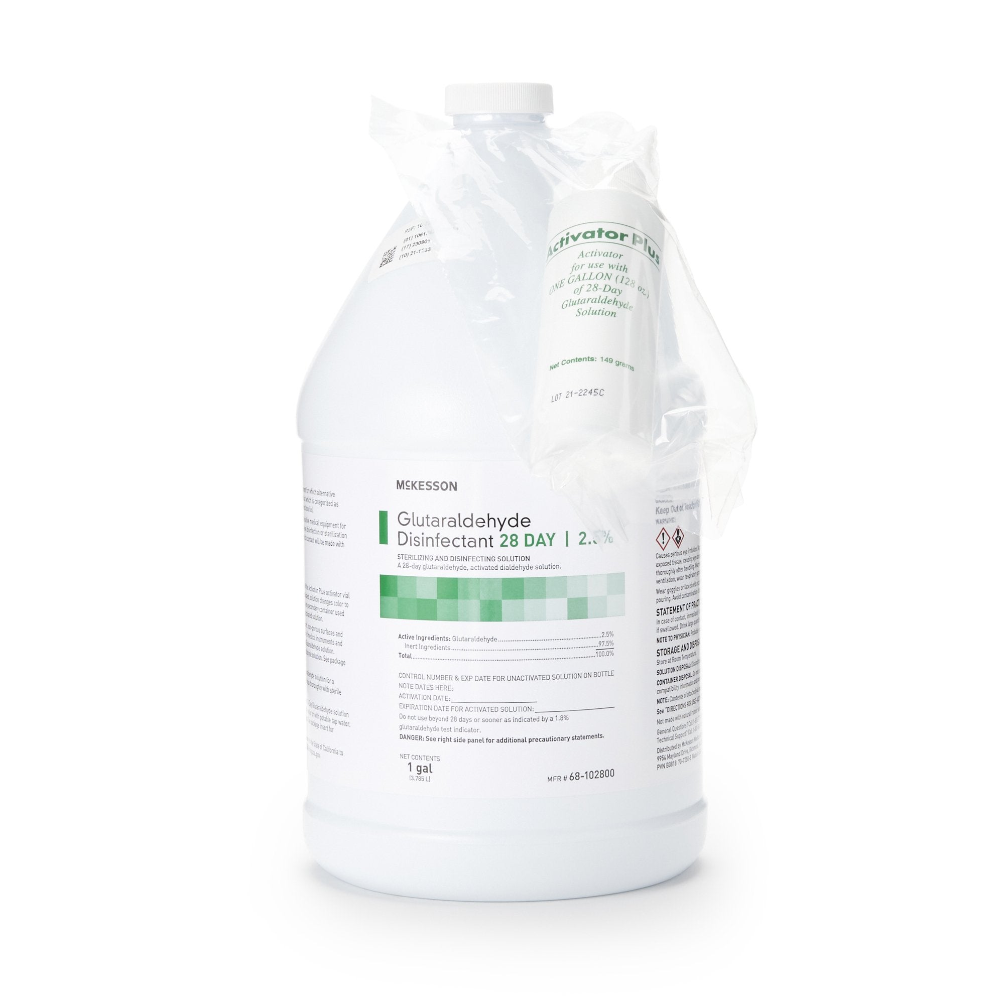 Glutaraldehyde High Level Disinfectant McKesson 28 Day Activation Required Liquid 1 gal. Jug Reusable