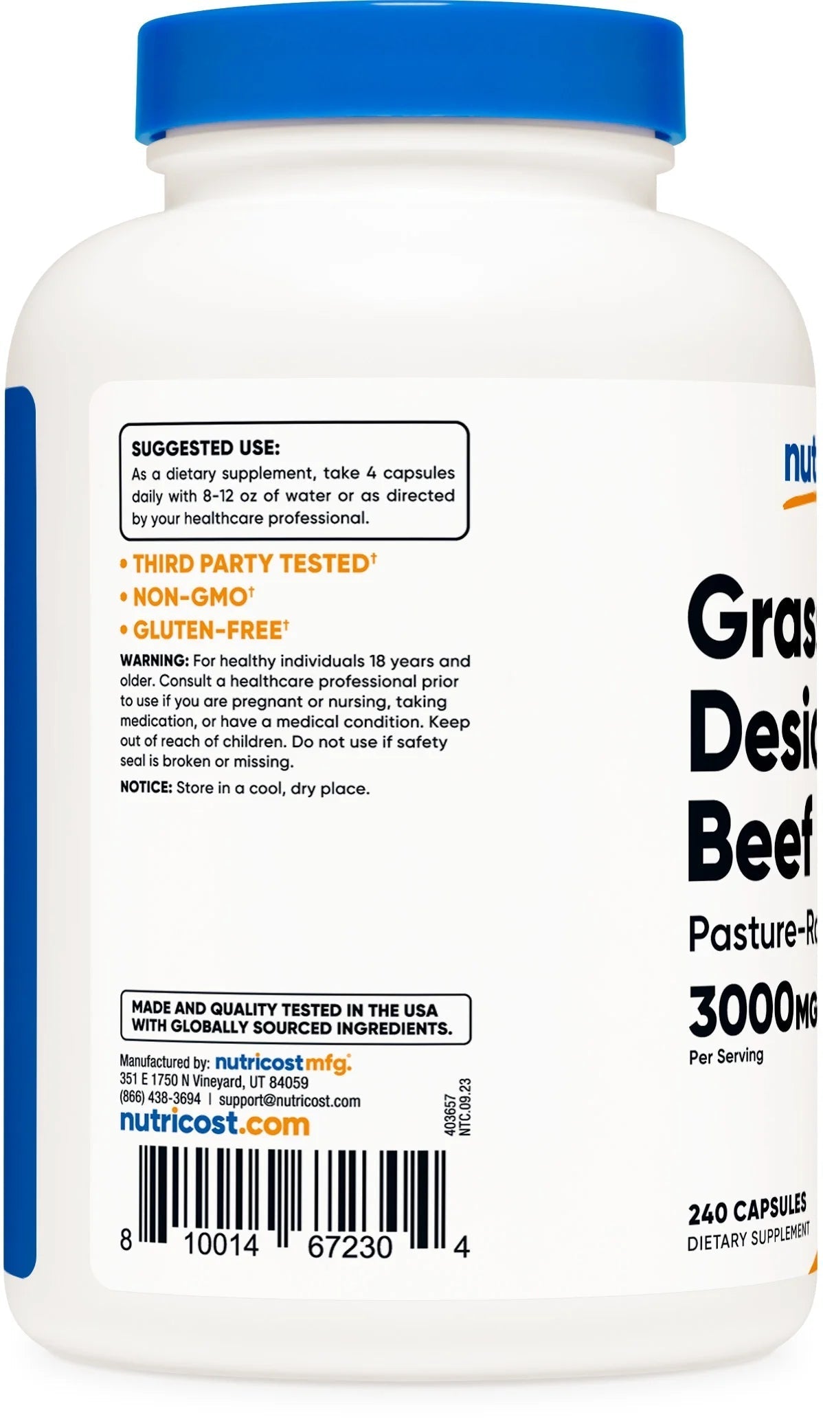 Grass Fed Desiccated Beef Liver Supplement 240 Capsules, 3000Mg (750Mg per Cap)
