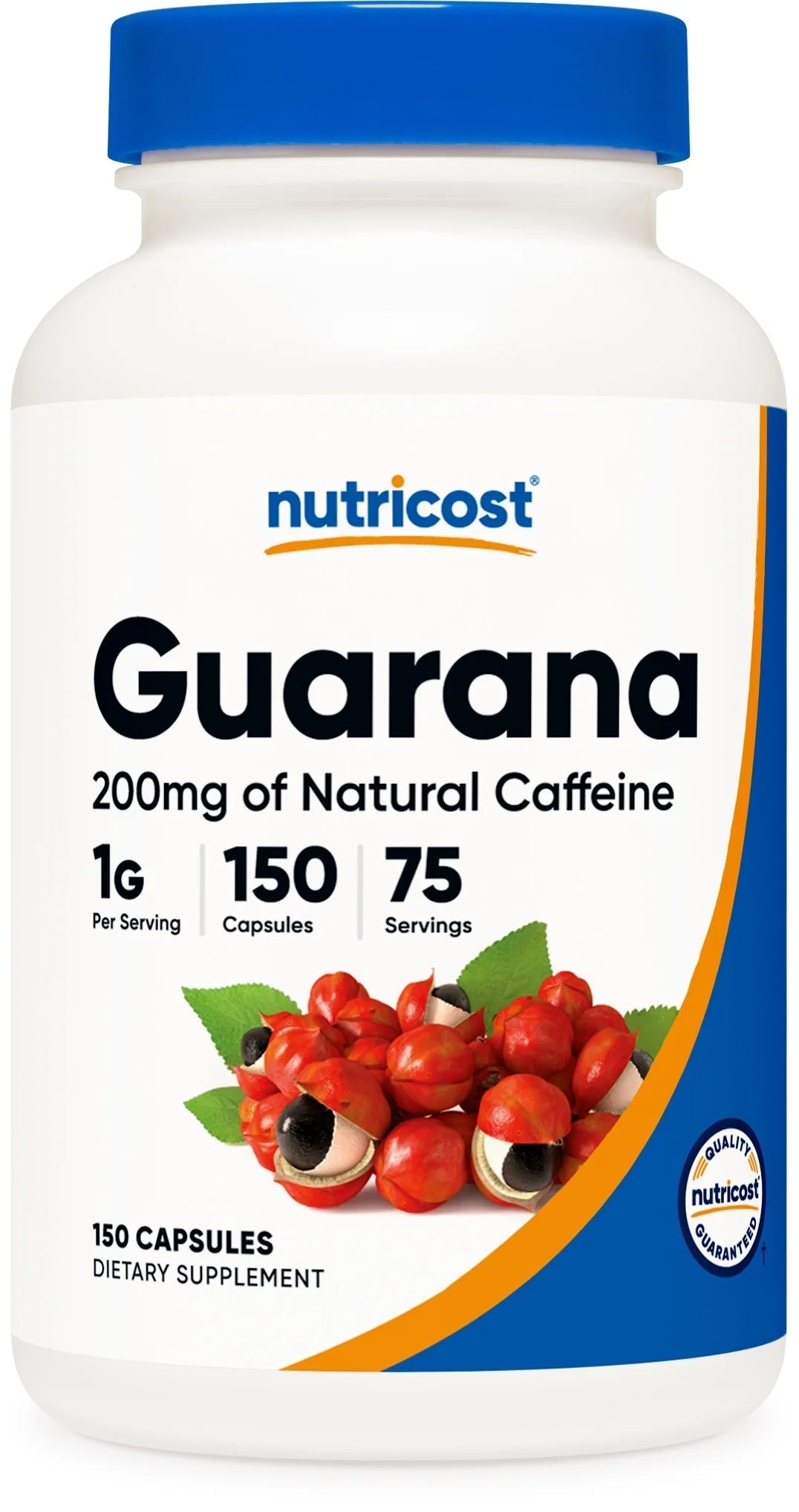 Guarana 1000Mg, 150 Vegetarian Capsules Vegan Natural Herbal Brazilian Caffeine Supplement