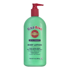 Hand and Body Moisturizer Gold Bond Extra Strength Medicated 14 oz. Pump Bottle Scented Lotion
