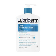 Hand and Body Moisturizer Lubriderm 16 oz. Pump Bottle Unscented Lotion CHG Compatible