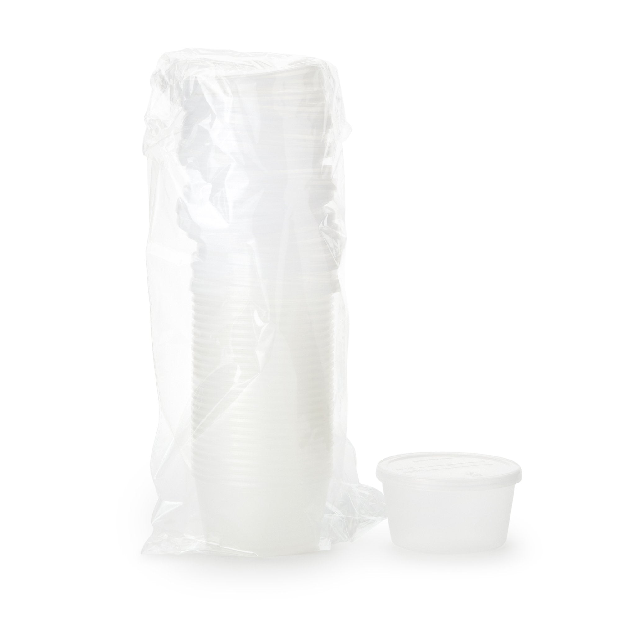 Dawn Mist® Denture Cup 8 oz. Clear Snap-On Lid Single Patient Use