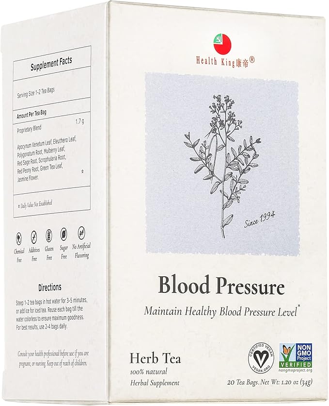 health king blood pressure herb tea 20 tea bags