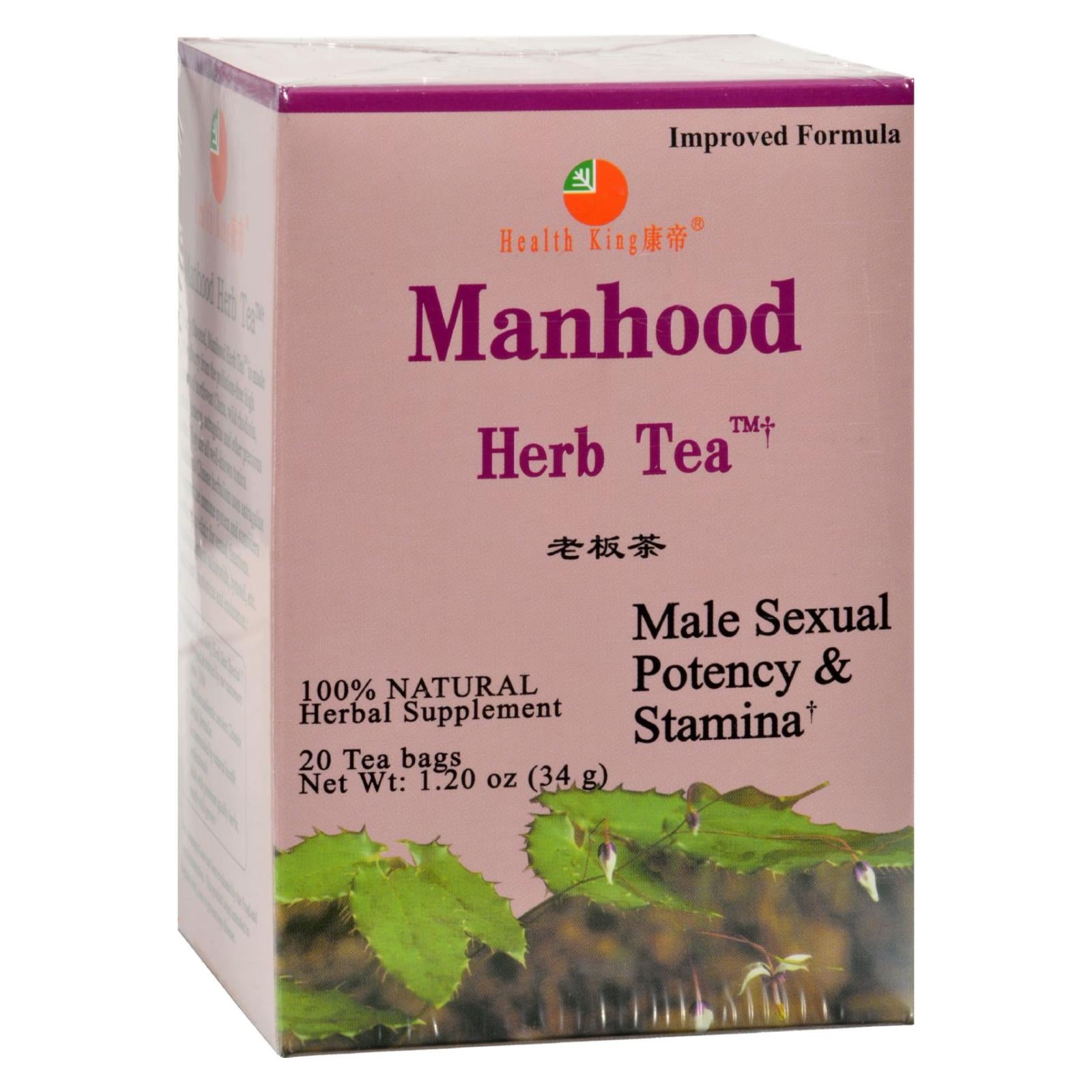 health king manhood herb tea 20 tea bags