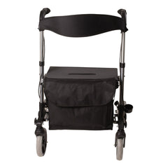 healthsmart four wheel rollator 8 in front 7 in rear wheel 31 36 in handle titanium 300 lbs aluminum frame healthsmart gateway 4 wheel rollator mk1095353ea