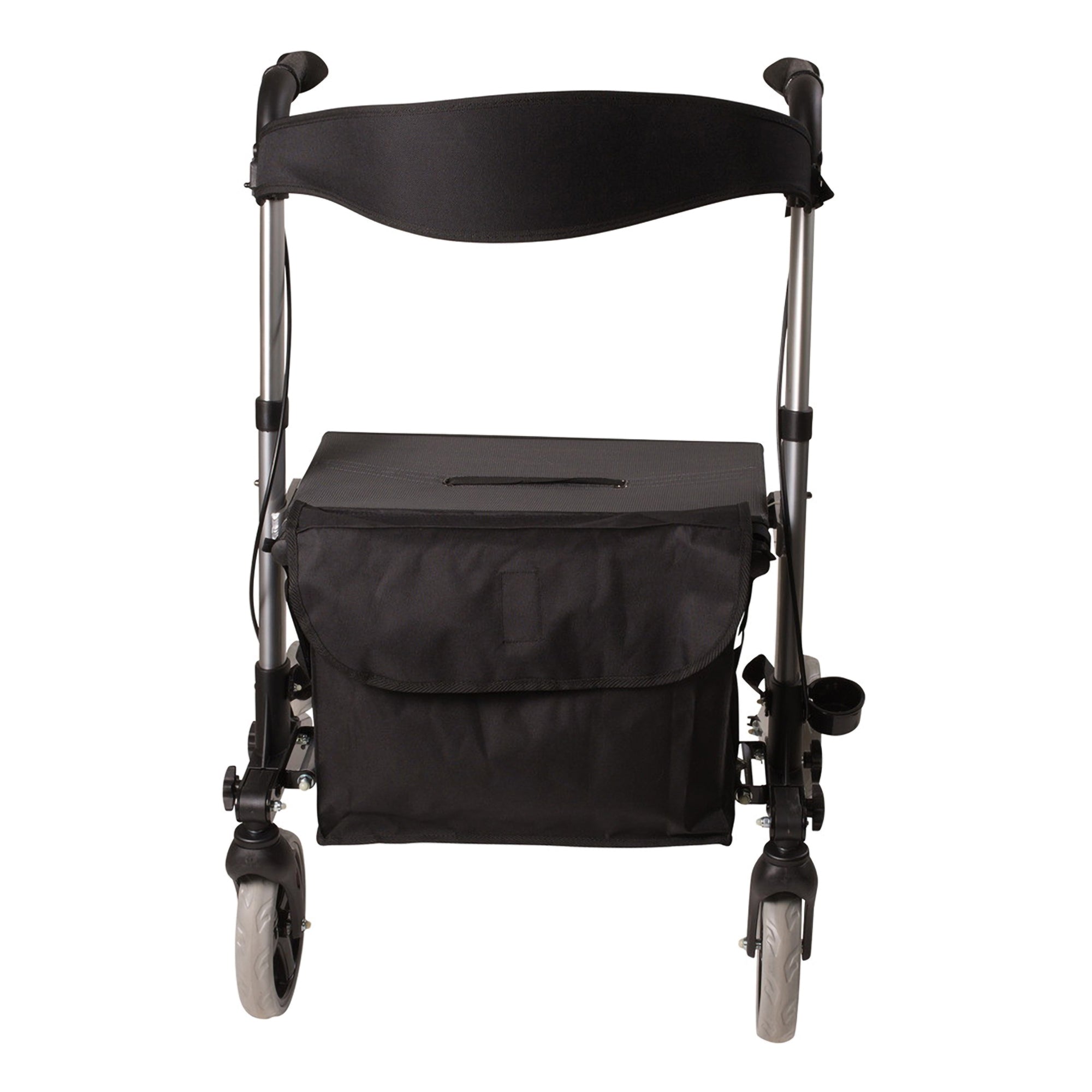 healthsmart four wheel rollator 8 in front 7 in rear wheel 31 36 in handle titanium 300 lbs aluminum frame healthsmart gateway 4 wheel rollator mk1095353ea