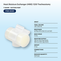 heat moisture exchanger hme 1250 tracheostomy integral ox