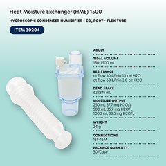 heat moisture exchanger hme 1500 w integrated flex tube