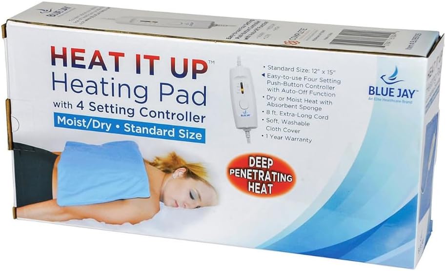heating pad 12 x15 moist dry 4 position switch auto off