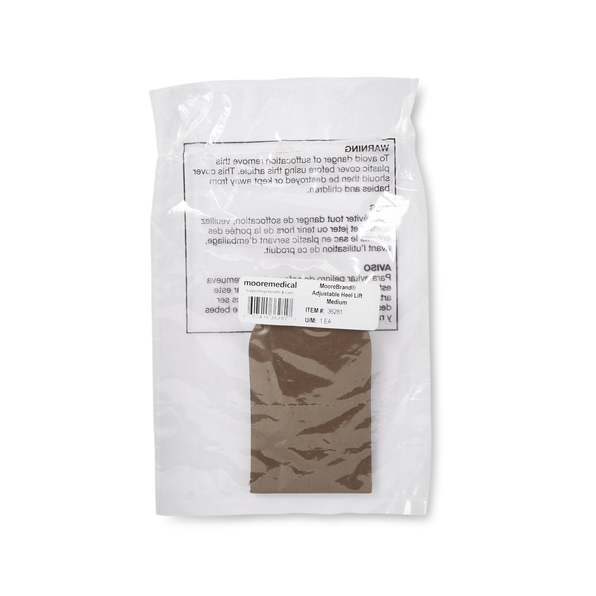 Heel Lift McKesson Leg Lifter Foam Core / Suede Top Female 8 to 11 / Male 6 to 9 Passion Mocha