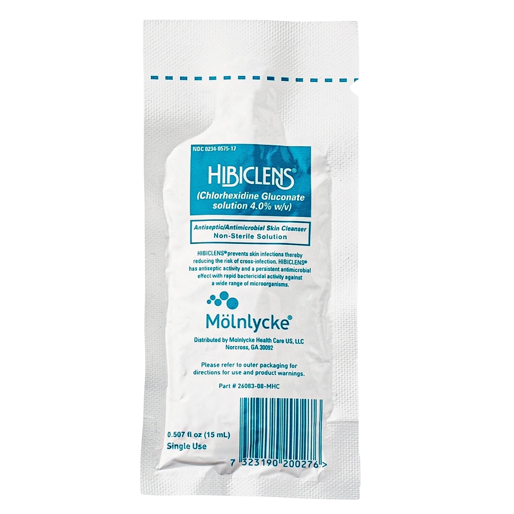 Antiseptic / Antimicrobial Skin Cleanser Hibiclens 15 mL Individual Packet 4% Strength CHG (Chlorhexidine Gluconate) NonSterile