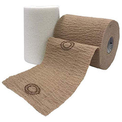 2 Layer Compression Bandage System CoFlex TLC Zinc with Indicators 4 Inch X 6 Yard / 4 Inch X 7 Yard Self adherent / Pull On Closure Tan NonSterile 25 to 30 mmHg