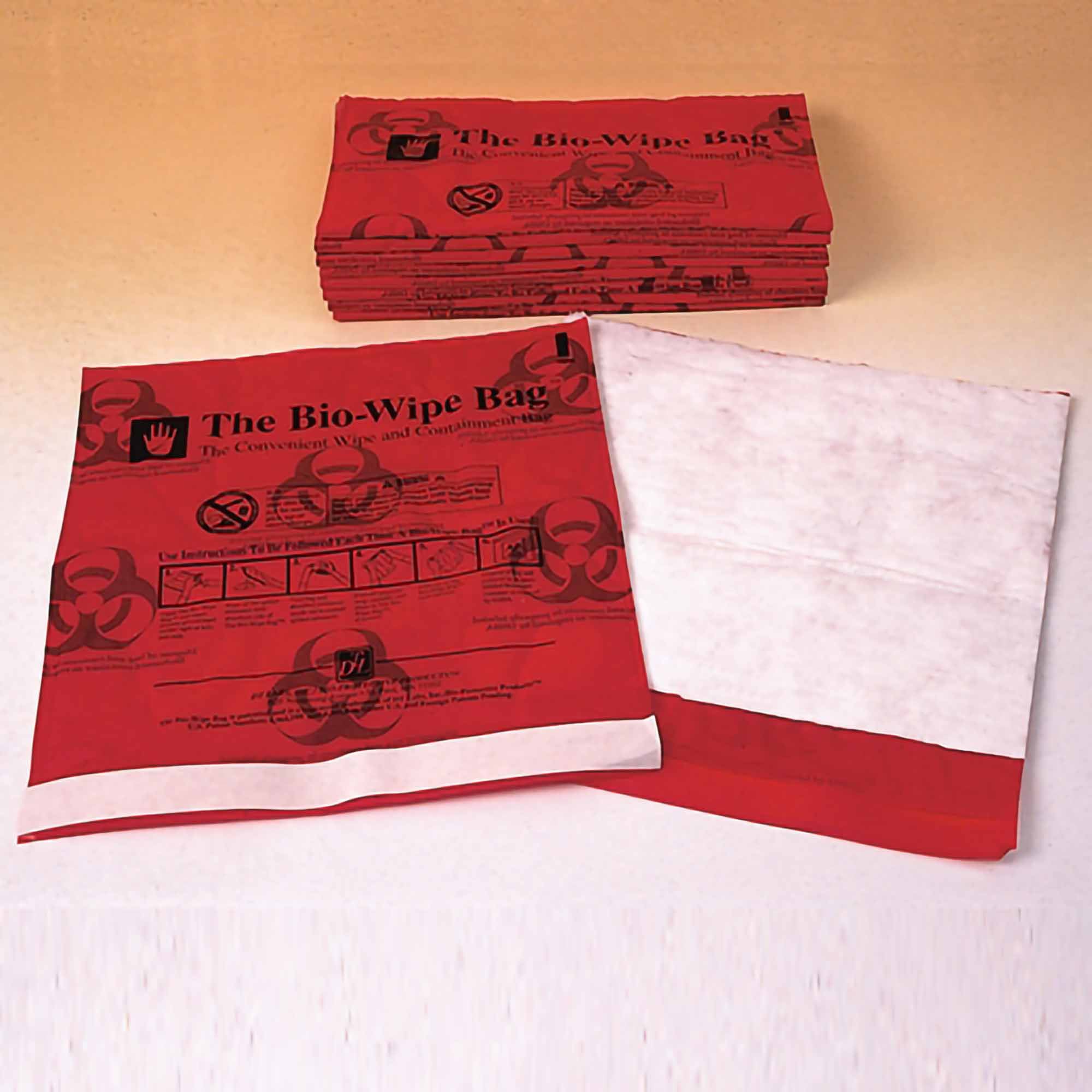 Biohazard Waste Bag Bio-Wipe Red Bag 11.5 X 12 Inch