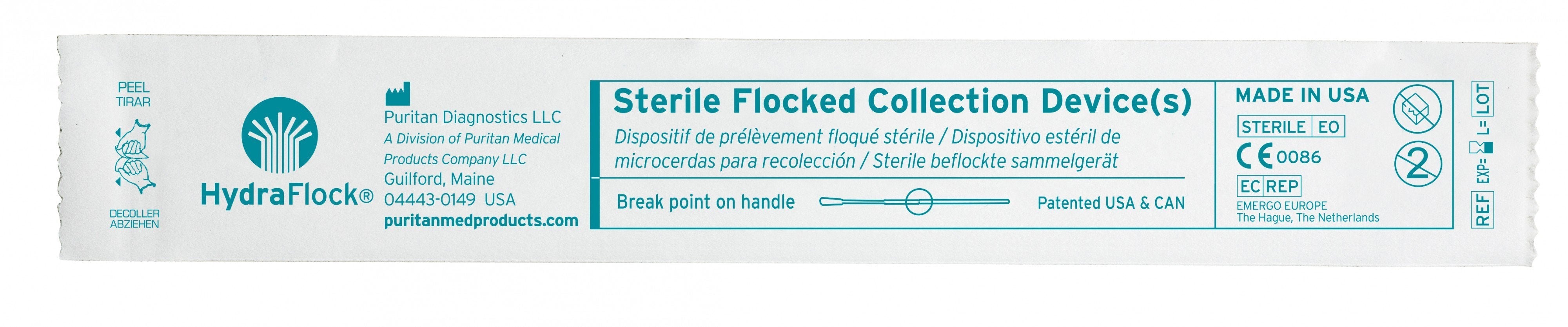 HydraFlock Specimen Collection Swab 6 Inch Length Sterile