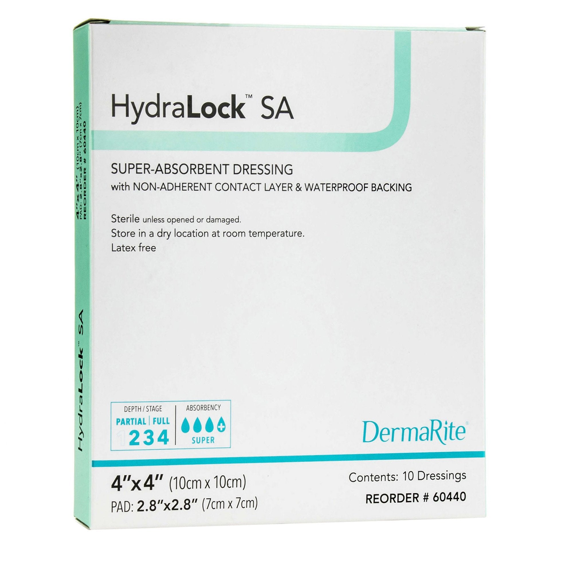Super Absorbent Dressing HydraLock SA 4 X 4 Inch Square