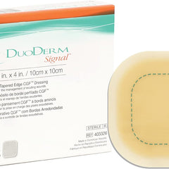 Hydrocolloid Dressing DuoDERM Signal CGF Foam Backing 4 X 4 Inch Square Hydrocolloid