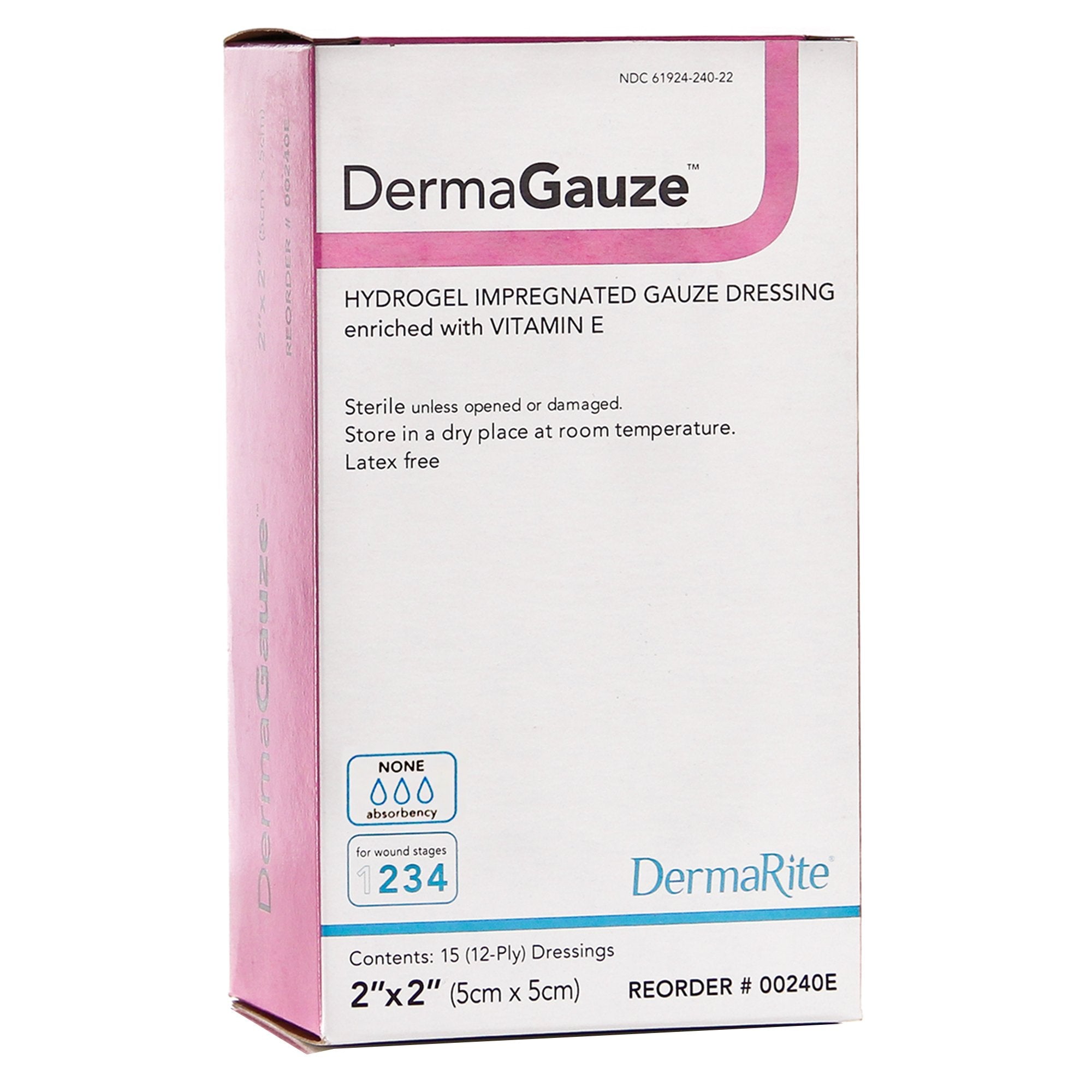 Hydrogel Wound Dressing DermaGauze Impregnated 2 X 2 Inch Sterile
