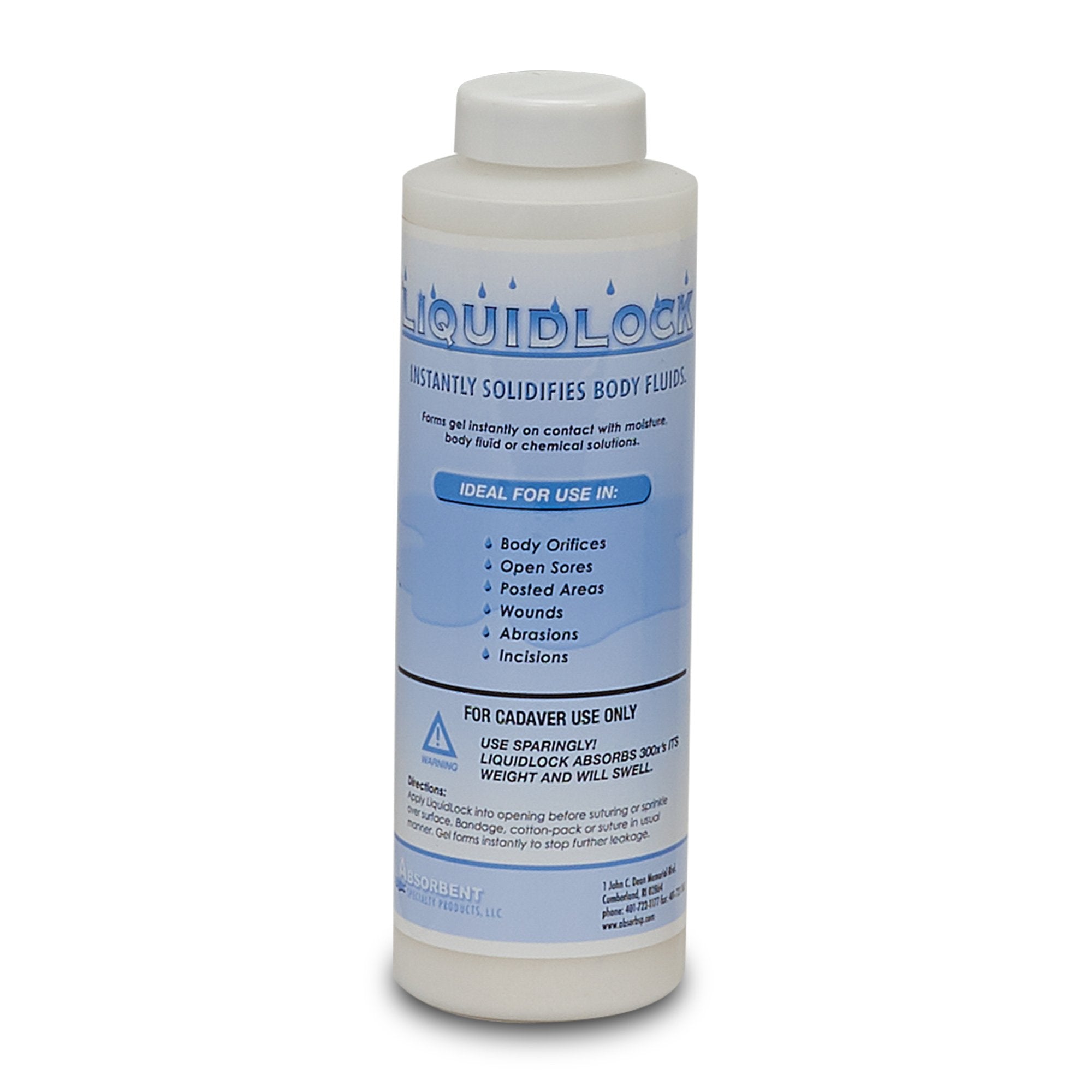 Cadaver Absorbent Powder Liquid Lock Bottle 12 oz.