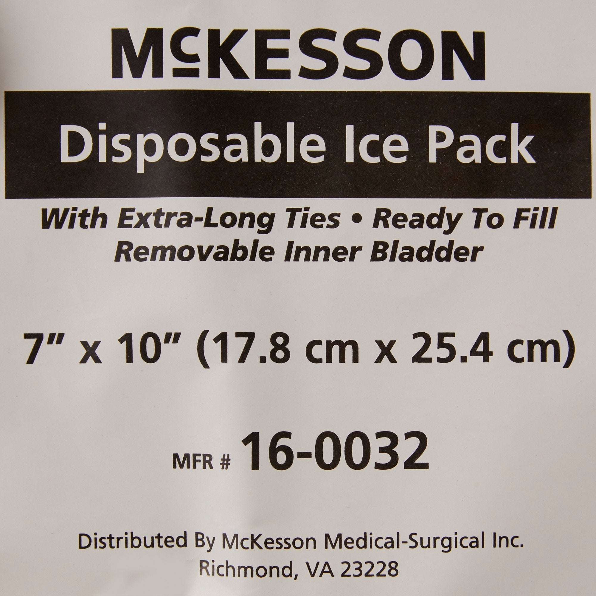 ice bag mckesson general purpose 7 x 10 inch fabric disposable packaging type each