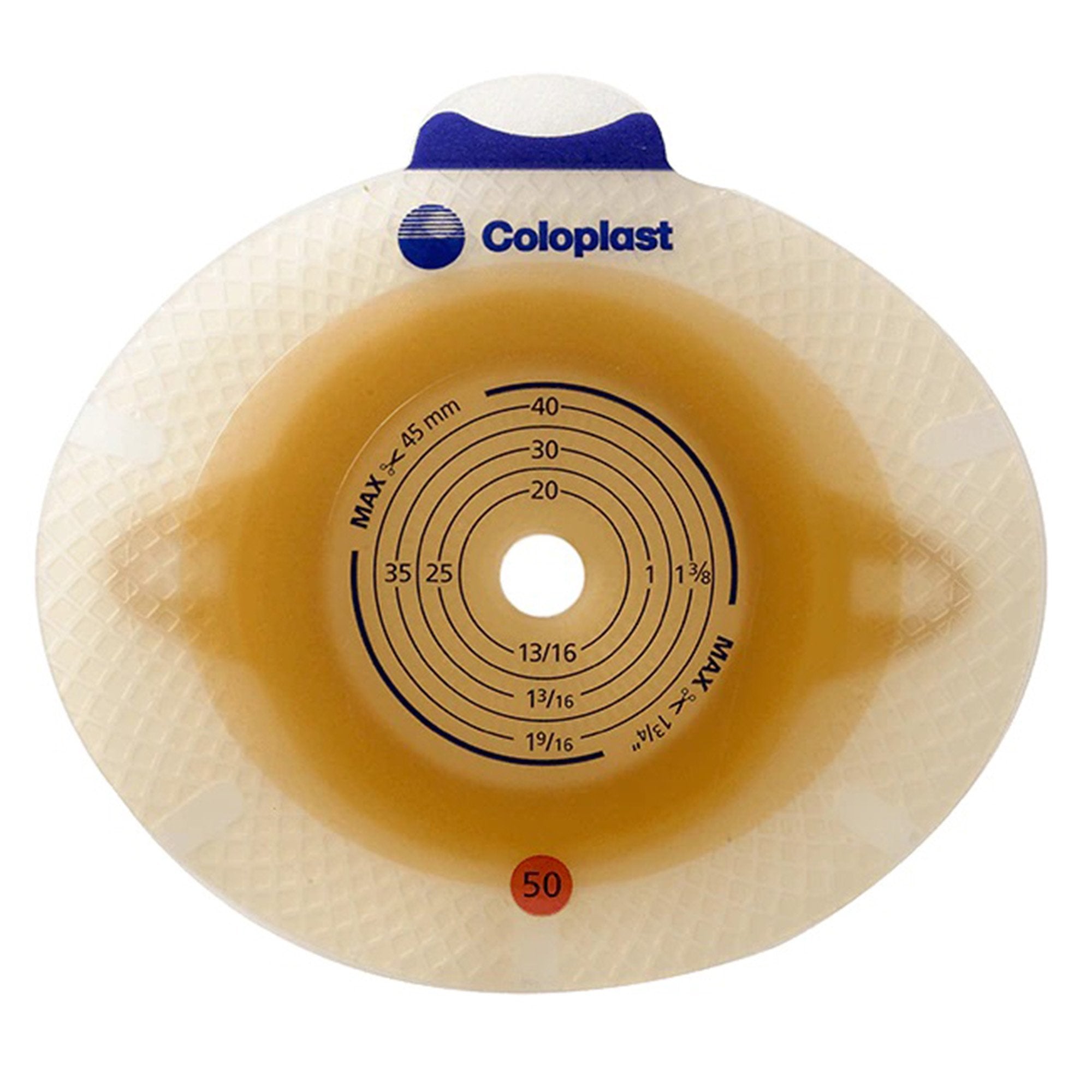 Ostomy Barrier SenSura Click Xpro Trim to Fit, Extended Wear Double Layer Adhesive 70 mm Flange Yellow Code System 3/8 2 1/2 Inch Opening
