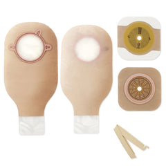 Ileostomy / Colostomy Pouch New Image Two Piece System 12 Inch Length Flat, Trim to Fit 2 1/4 Inch Stoma Drainable
