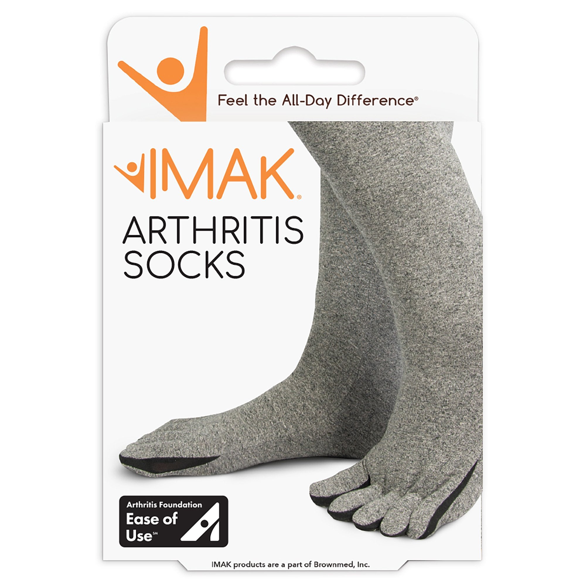 Arthritis Socks IMAK Compression Calf High Medium Gray Closed Toe