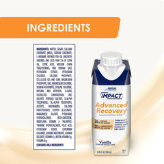 impact advanced recovery vanilla immunonutrition drink 8 45 ounce carton impact advanced recovery oral supplement mk1196661ea