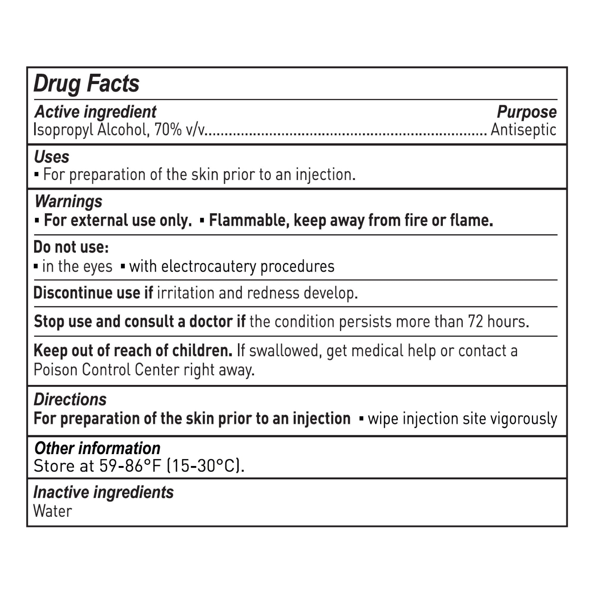 impregnated swabstick mckesson 70 strength isopropyl alcohol individual packet sterile packaging type box