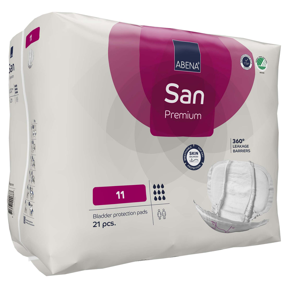 incontinence liner abena san premium 14 5 x 28 7 inch heavy absorbency fluff polymer core size 11 packaging type case