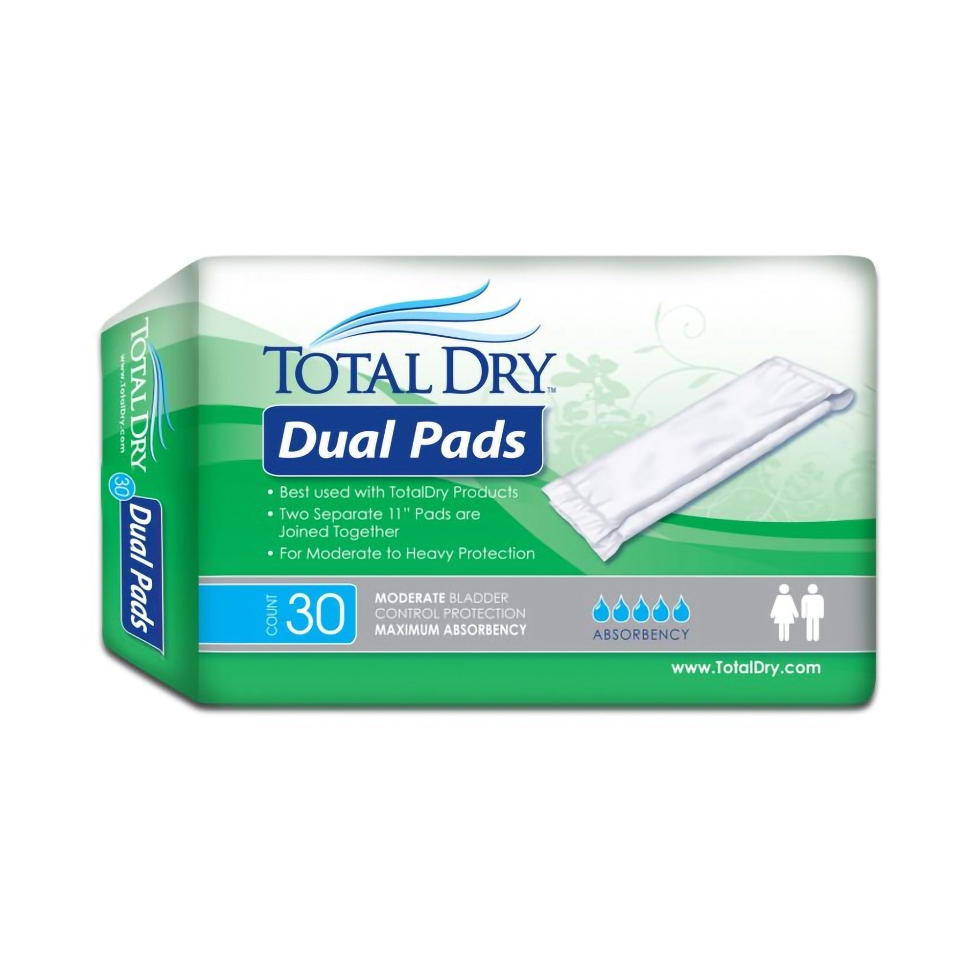 Incontinence Liner TotalDry 11 Inch Length Moderate Absorbency Polymer Core One Size Fits Most
