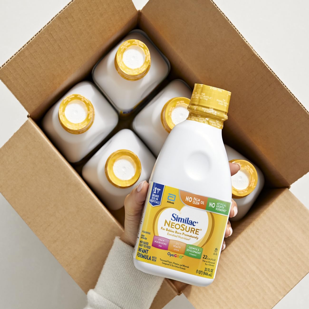 infant formula similac neosure unflavored 32 oz bottle liquid iron premature packaging type case