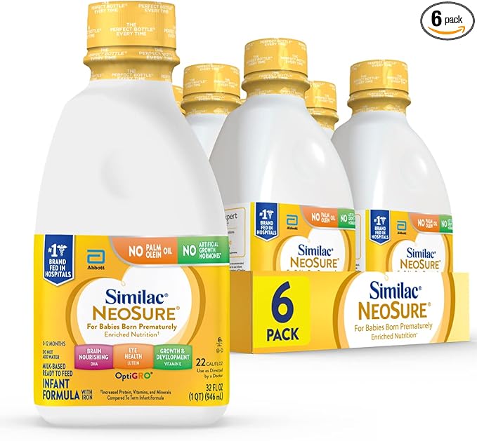 infant formula similac neosure unflavored 32 oz bottle liquid iron premature packaging type case