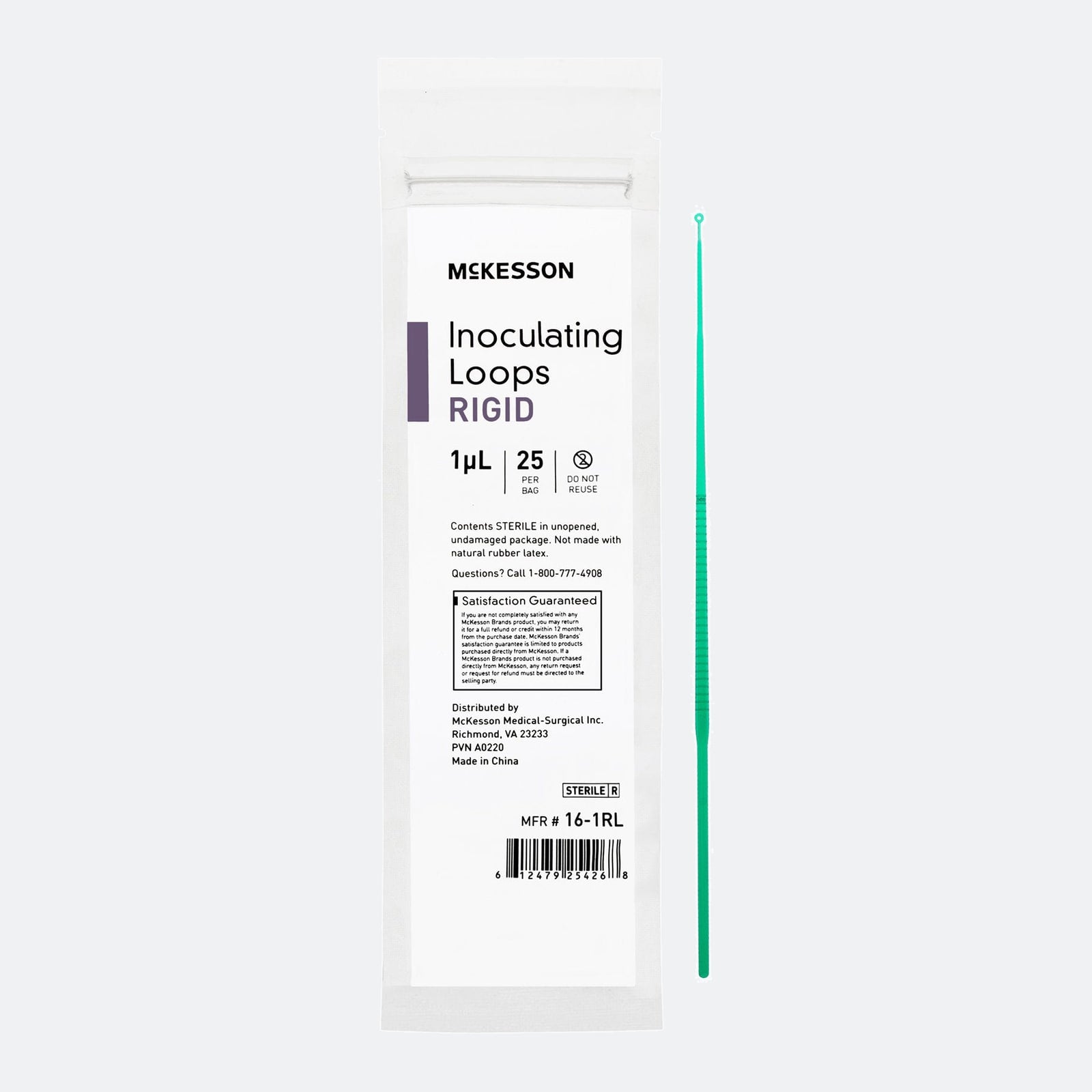 Inoculating Loop McKesson 1 µL Polystyrene Integrated Handle Sterile