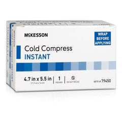 Instant Cold Pack McKesson General Purpose 4 7/10 X 5 1/2 Inch Plastic / Ammonium Nitrate / Water Disposable