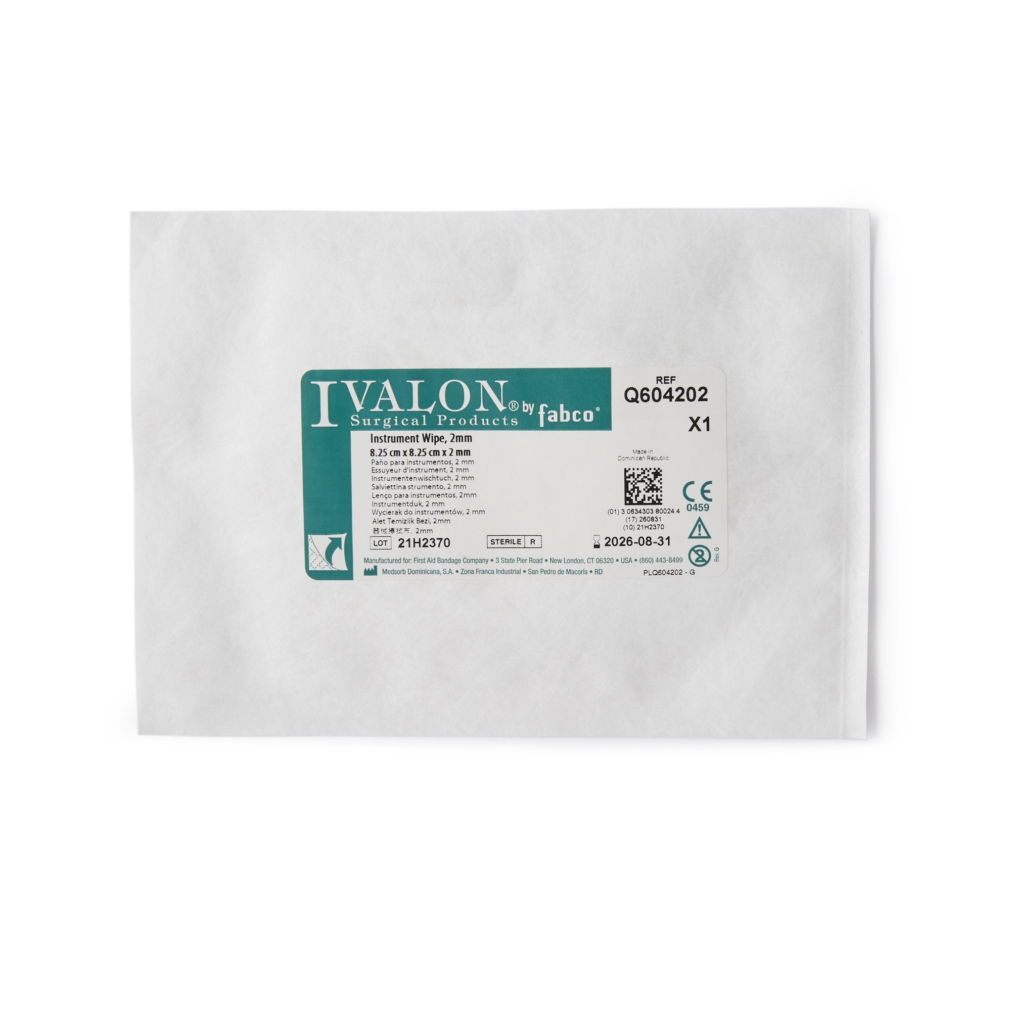 instrument wipe ivalon 3 1 4 x 3 1 4 inch 20 count pva polyvinyl acetal box sterile packaging type box
