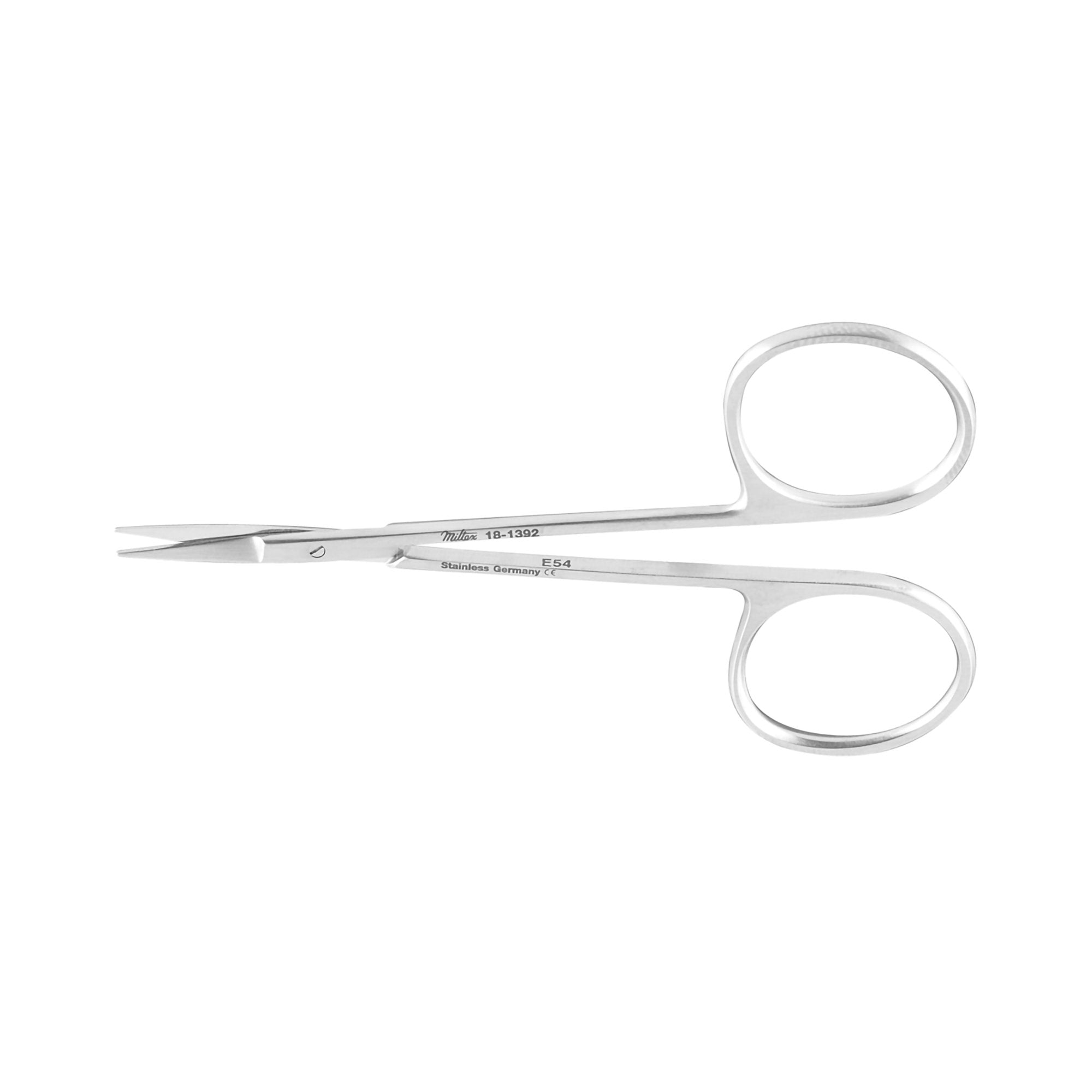 Iris Scissors Miltex 4 Inch Length OR Grade German Stainless Steel NonSterile Finger Ring Handle Straight Sharp Tip / Sharp Tip