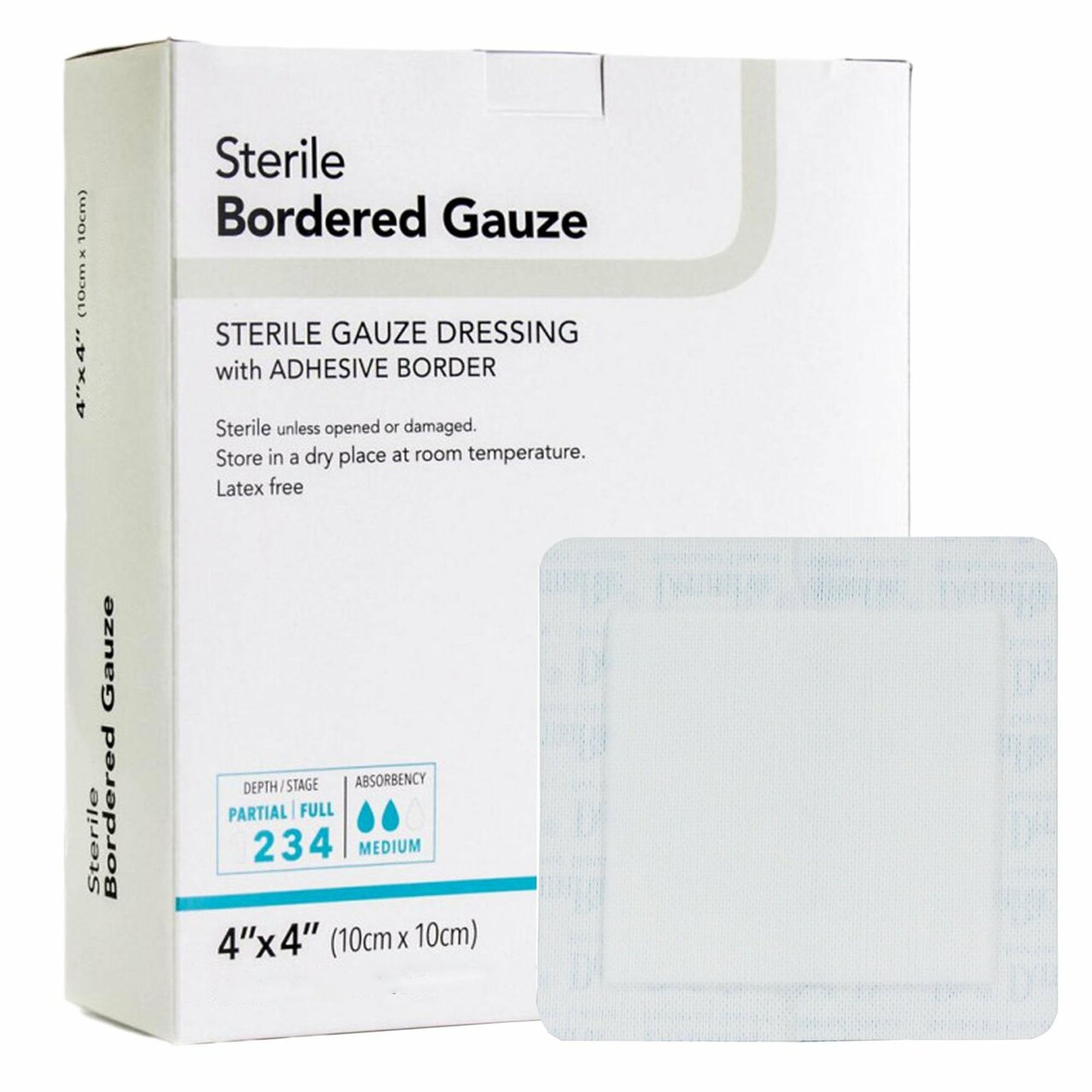 Island Dressing DermaRite Bordered Gauze 4 X 4 Inch Square NonSterile