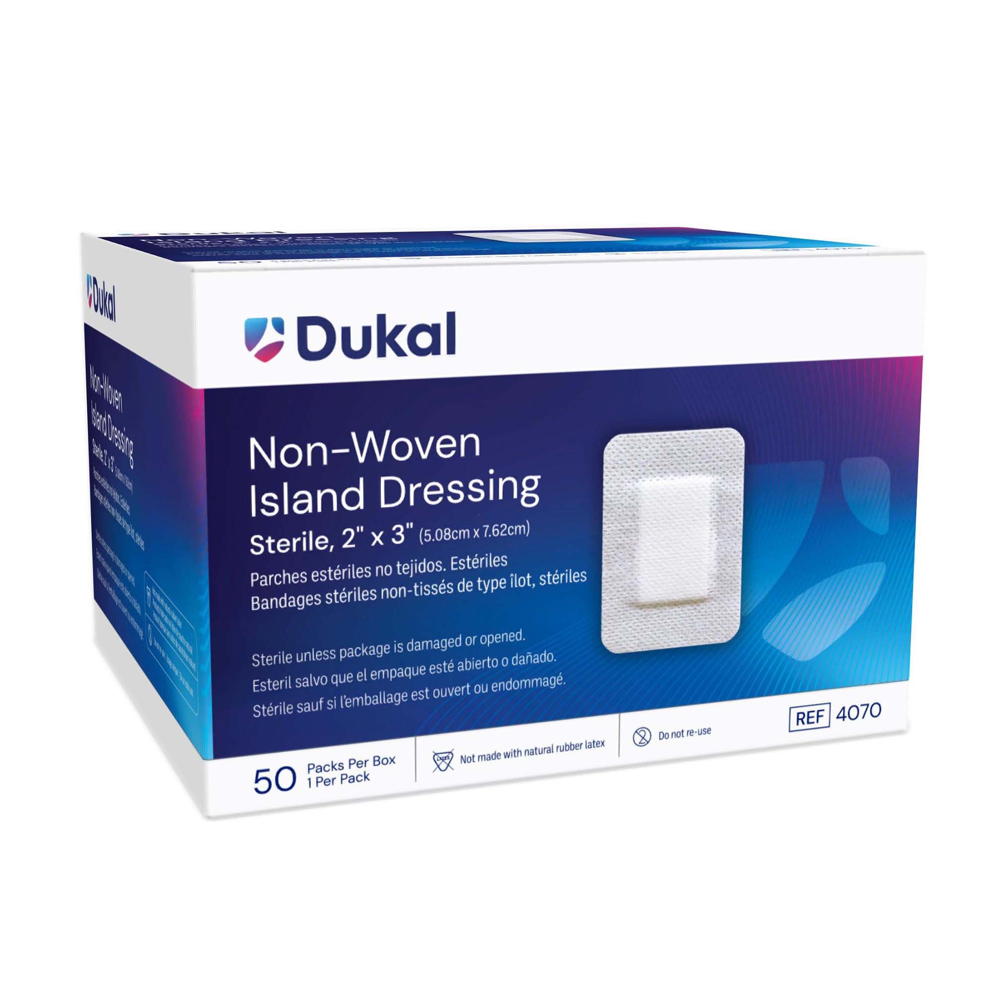 Island Dressing Dukal 2 X 3 Inch Rectangle Sterile